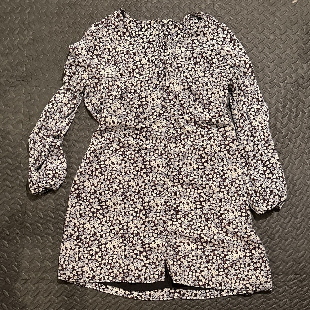 Abercrombie & Fitch Black Floral Long-Sleeve Dress